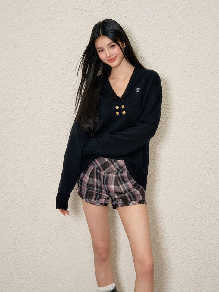 Casual Oversized Polo Wool Sweater - CHINASQUAD