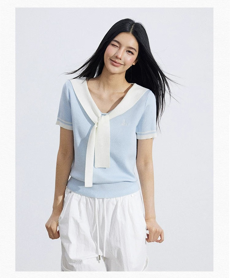 Lyocell Soft-Touch Layered Scarf Knit Top