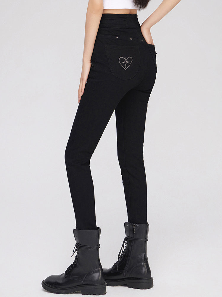 High-Waisted Skinny Jeans - CHINASQUAD
