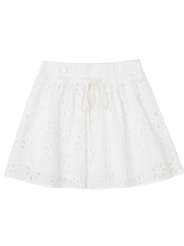 Collar Cut-Out Floral Shirt & Skirt Set - CHINASQUAD