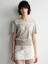 All-Over Print V-Neck Stacked Waist T-shirt - CHINASQUAD
