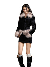Pink Contrast Detachable Fur Chenille Jacket & Skirt Set - CHINASQUAD
