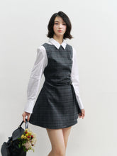 Fake Two-piece Checked Shirt Dress - CHINASQUAD