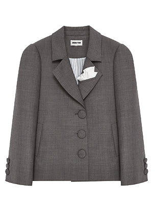 Wool Lapelled Structured Blazer - CHINASQUAD