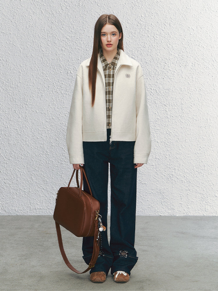 Two-Tone Lapel Woolen Jacket - CHINASQUAD