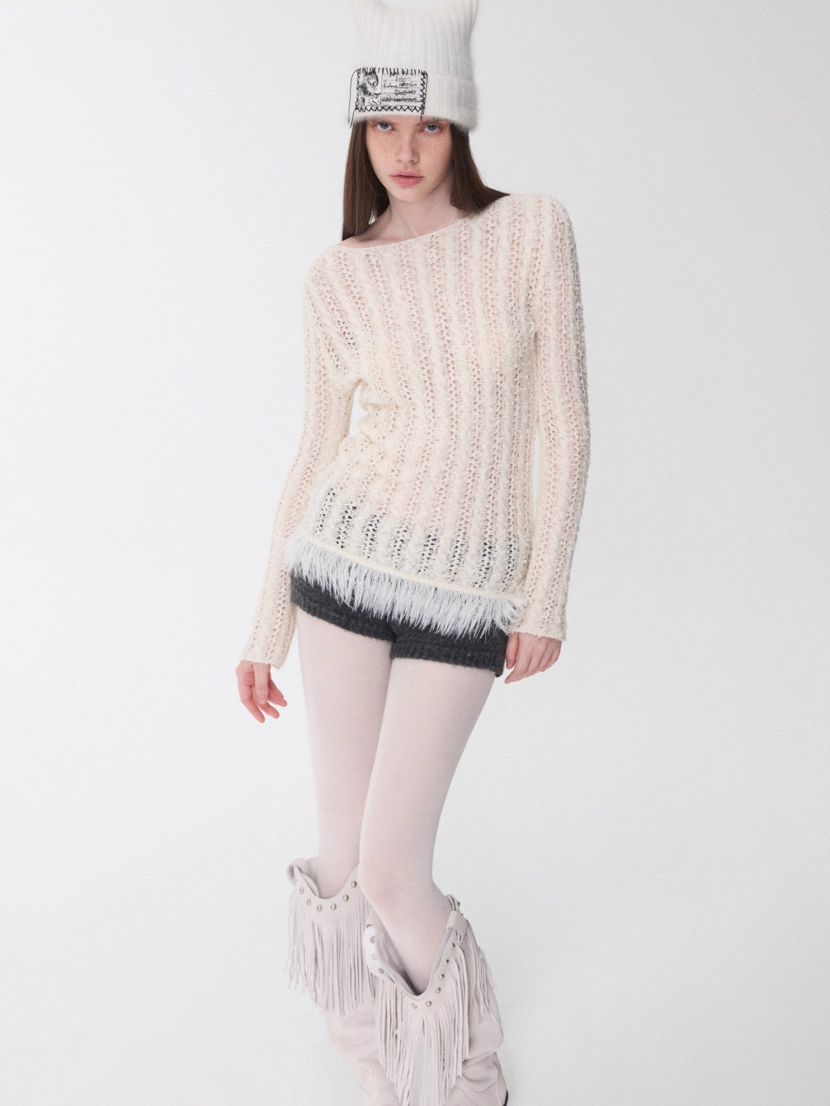 Fair Isle Pony Jacquard Knit Short Cardigan & Shorts Set
