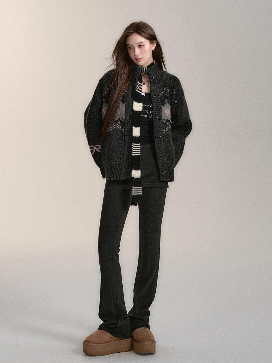 Fair Isle Loose Knit Cardigan - CHINASQUAD