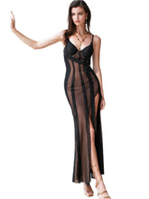 High-Split Patchwork Spaghetti Strap Dress - CHINASQUAD