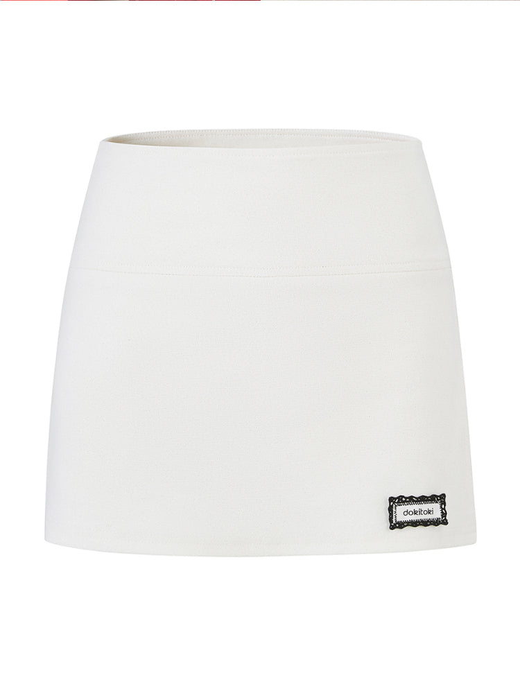 Silver High-Waist Bodycon Midi Skirt