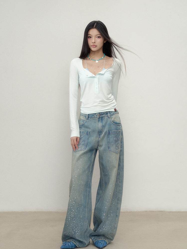 Button Lightweight Long Sleeve UV Protection T-shirt - CHINASQUAD