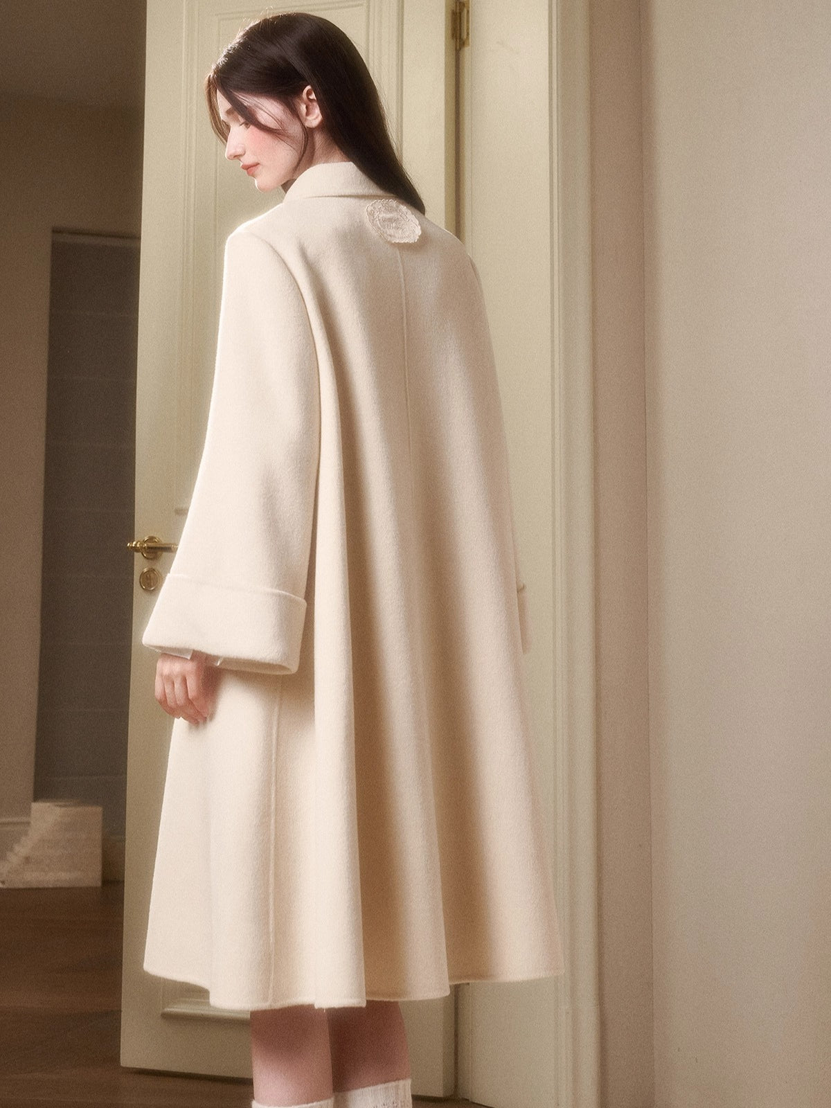 Playful Winter 100% Wool Cape Coat
