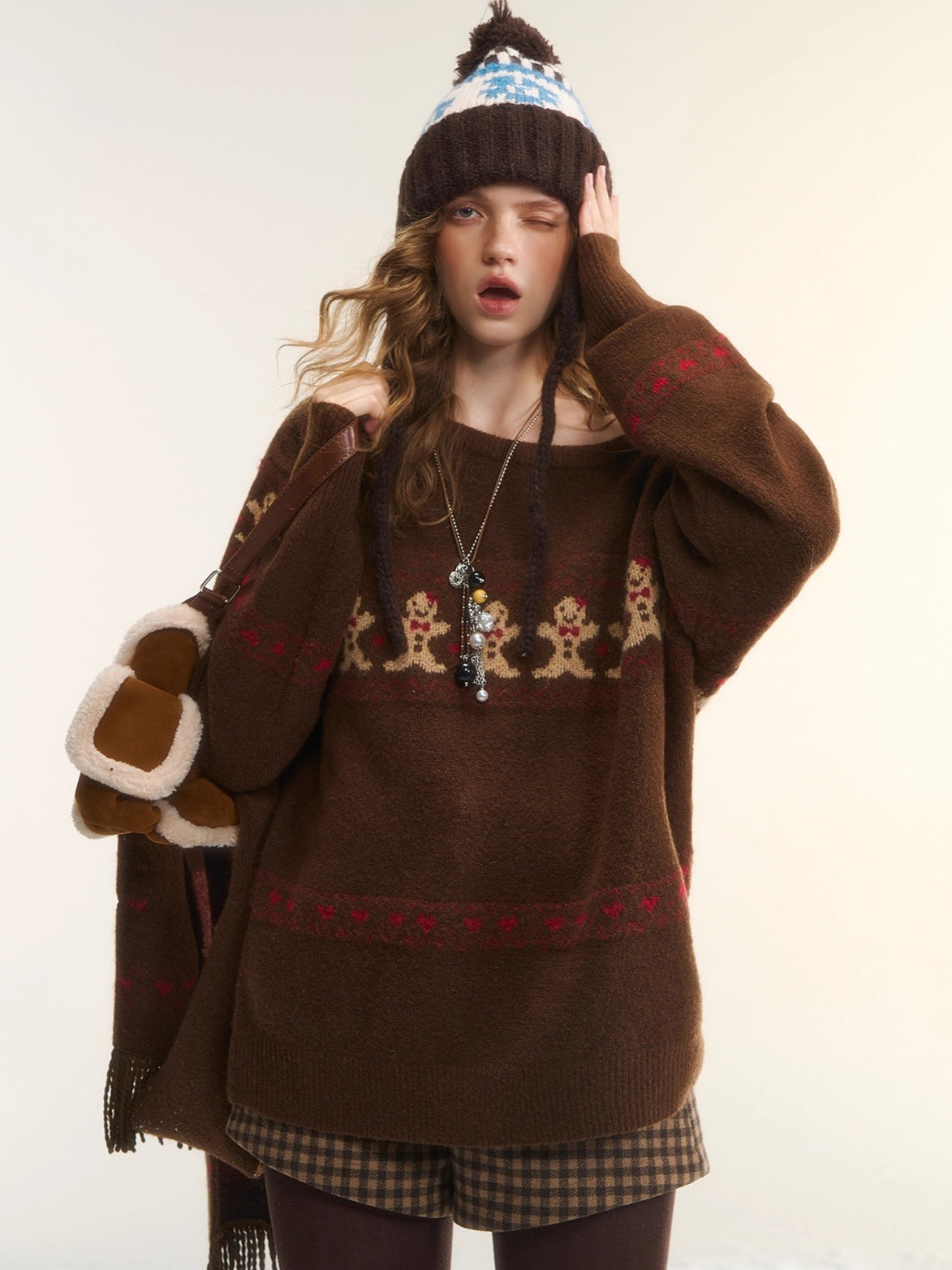 Wool-Blend Christmas Sweater & Scarf Set