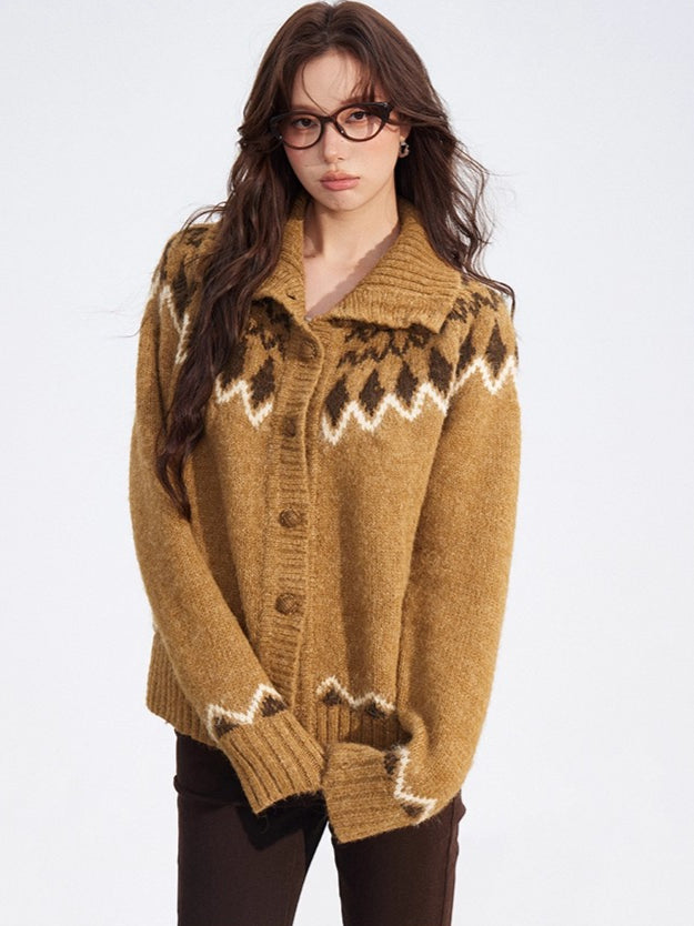 Fair Isle Wool-Blend Collared Knit Sweater