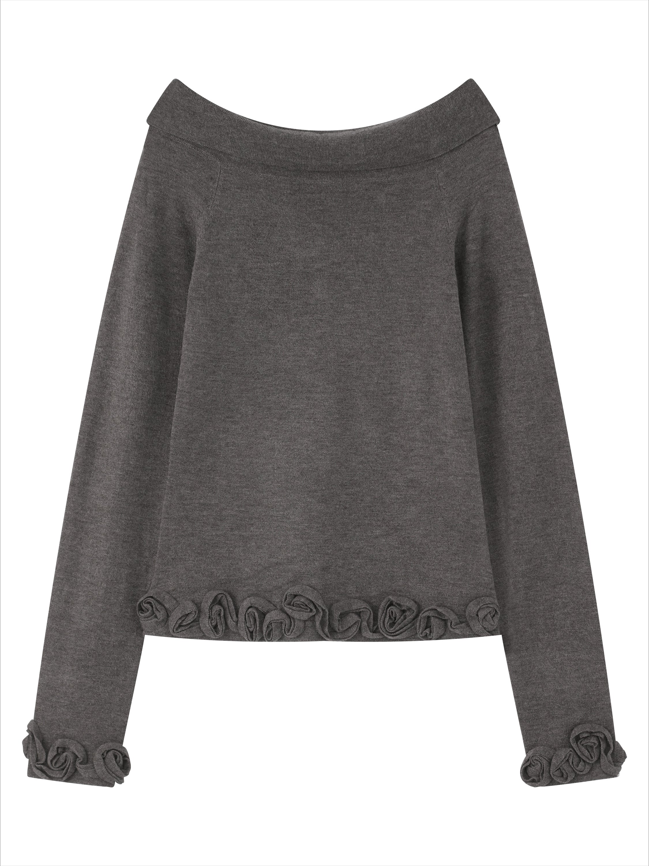 High-End Wool Off-shoulder Knit  - CHINASQUAD