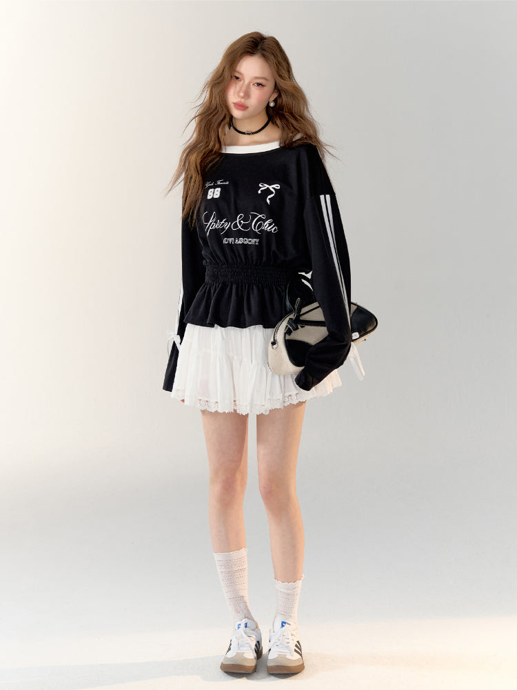 American Sporty Bow Tie Long Sleeve T-shirt - CHINASQUAD