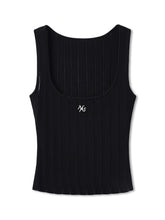 Hollow-out Square Neck Knit Tank Top - CHINASQUAD