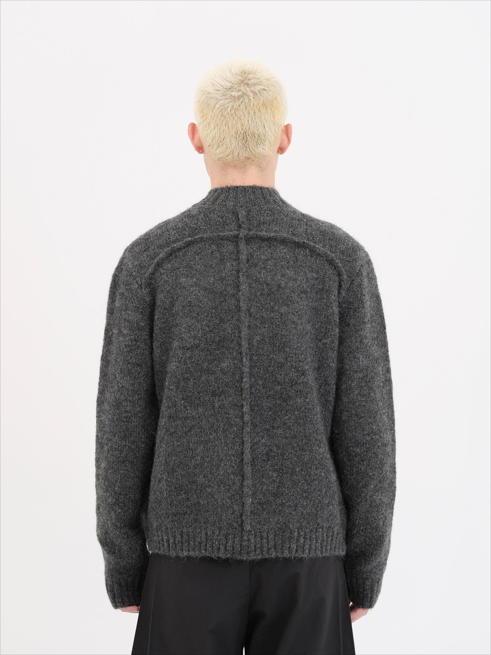 Gray Zip High Collar Sweater - CHINASQUAD