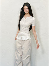 Round Neck Color Block Bow Tie T-shirt - CHINASQUAD