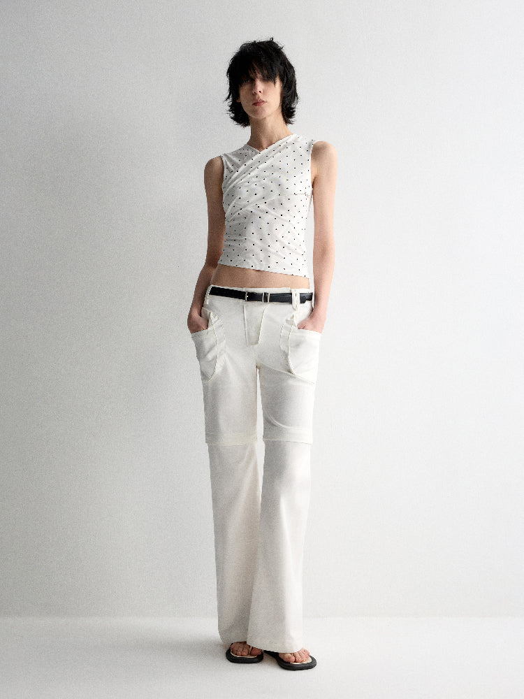 Two-in-One Removable Flared Casual Pants - CHINASQUAD