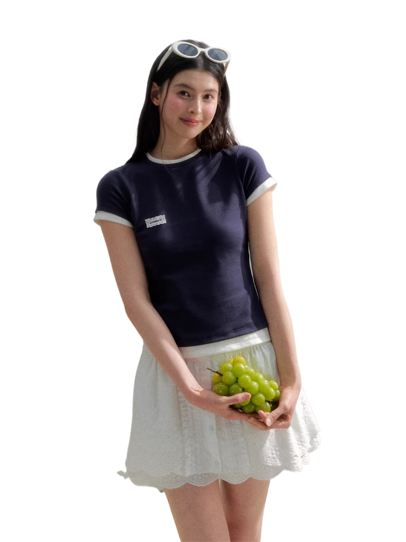 Oxygen Cotton Contrast Trim Slim Fit Tee