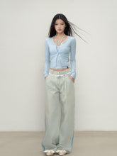 Lace-Panel Loose Straight Denim Jeans - CHINASQUAD