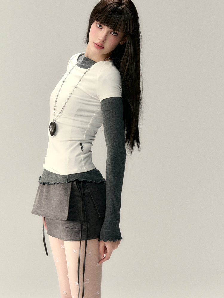 Embroidered Letter Short-Sleeve T-shirt - CHINASQUAD