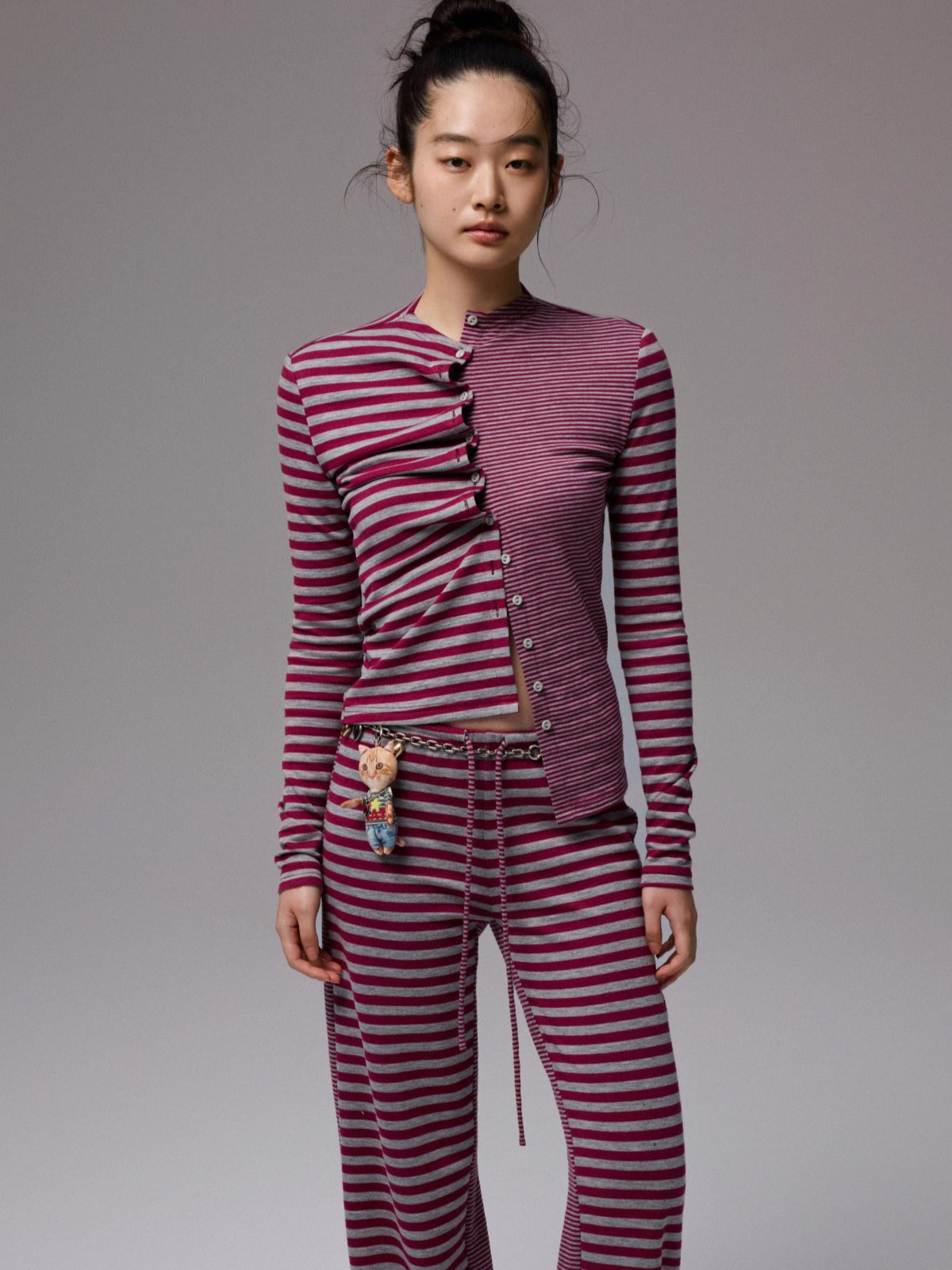 Reversible Striped Cardigan & Pants Set - CHINASQUAD