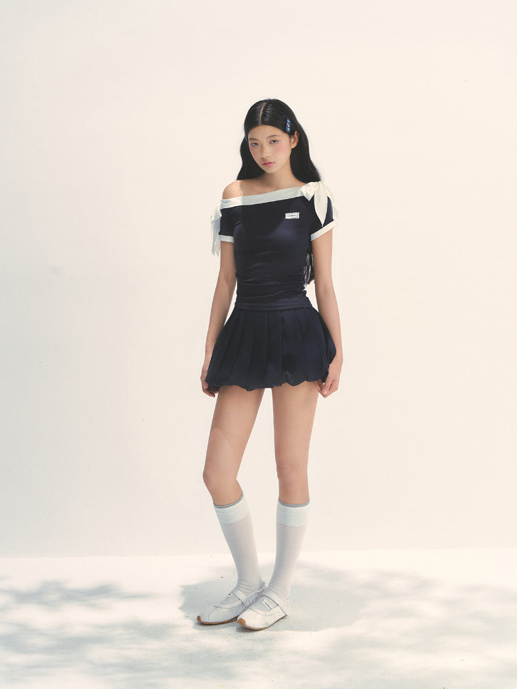 Navy Blue Academy-style Pleated Skirt - CHINASQUAD