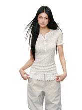 Round Neck Color Block Bow Tie T-shirt - CHINASQUAD