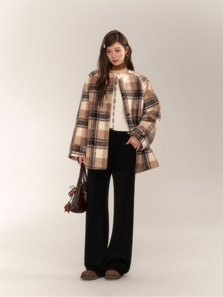Plaid Lamb Wool Jacket - CHINASQUAD