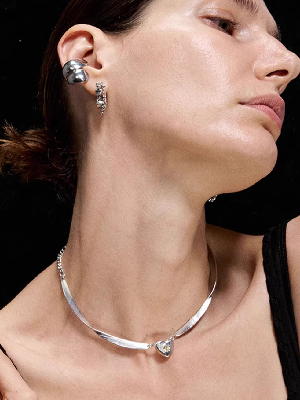 Minimalist Möbius Line Open Cuff Bracelet