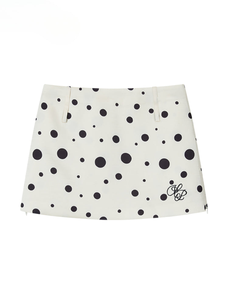 Polka Dot Zipper Reversible Skirt - CHINASQUAD
