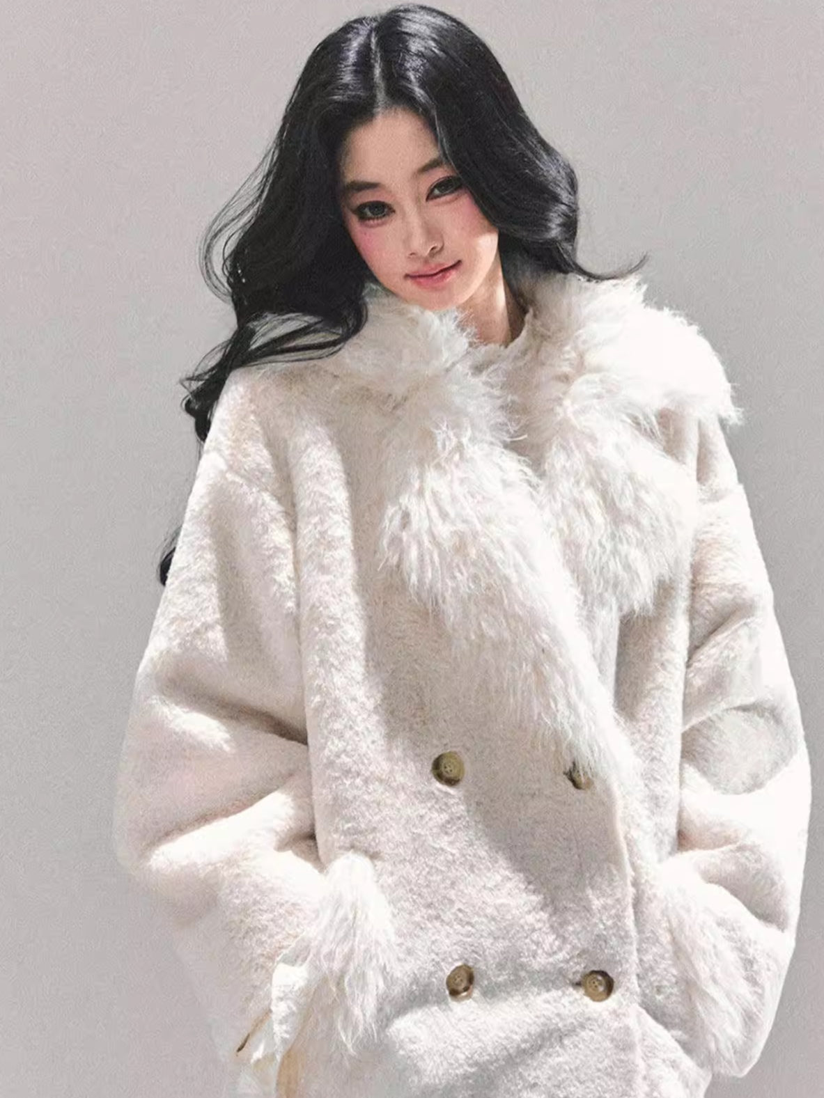 Shearling-Style Faux Fur Winter Coat