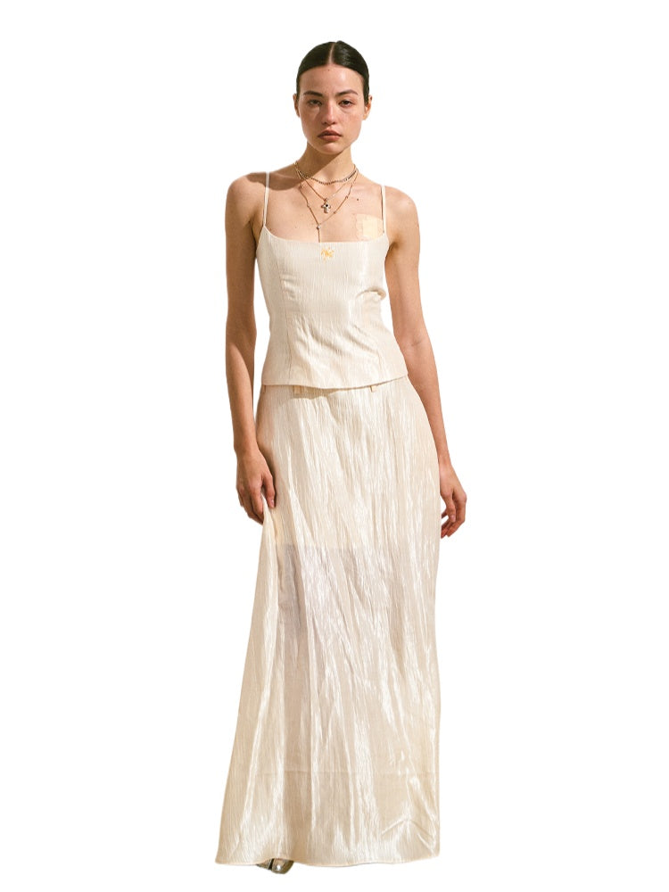 NAWS Fake Two-Piece Hollow Backless Slim Fit Cami Dress Yellow / S NAWS Fake Two-Piece Hollow Backless Slim Fit Cami Dress Yellow / S