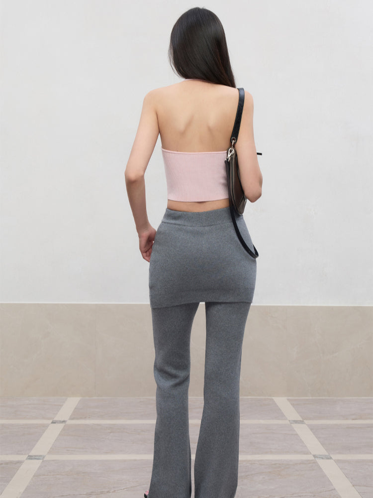 V-Neck Halter Layering Knit Vest - CHINASQUAD