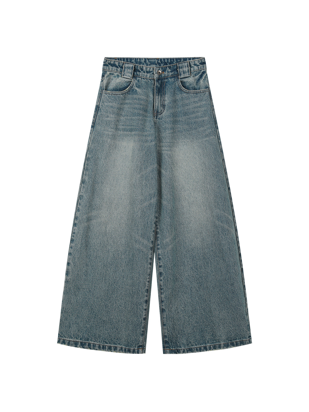 Blue Loose Wide-Leg Jeans - CHINASQUAD