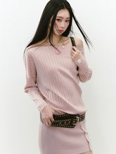 Off-Shoulder Slant Shoulder Button Dress - CHINASQUAD