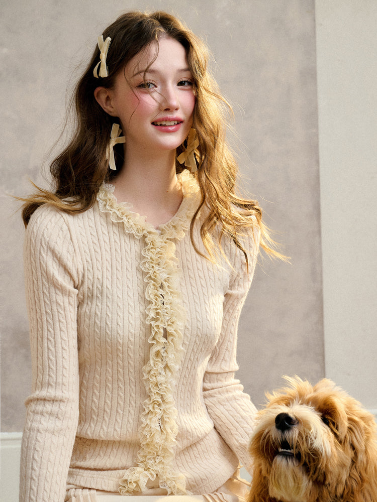 Elastic Knit Cardigan Base Sweater - CHINASQUAD