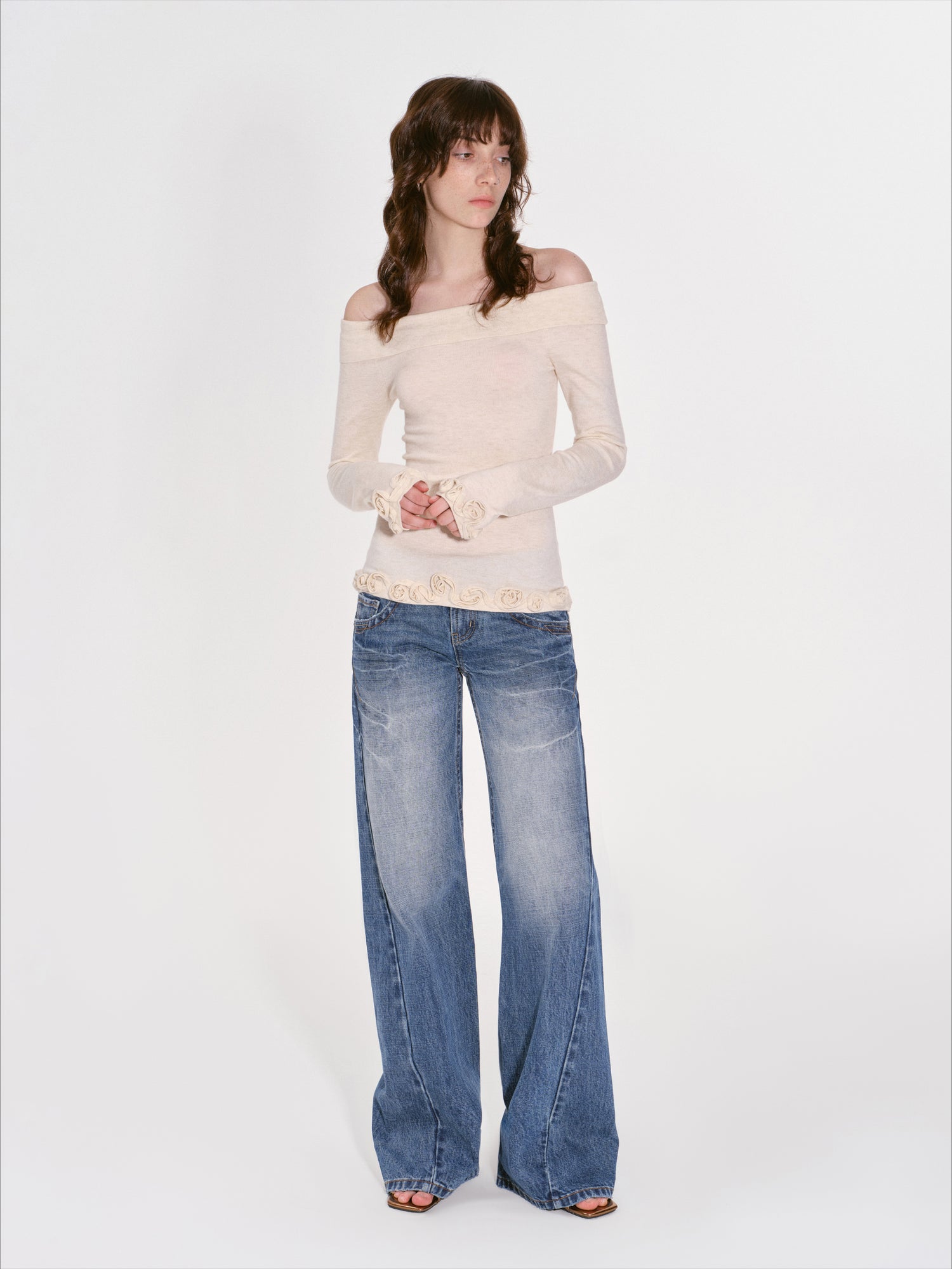 High-End Wool Off-shoulder Knit  - CHINASQUAD