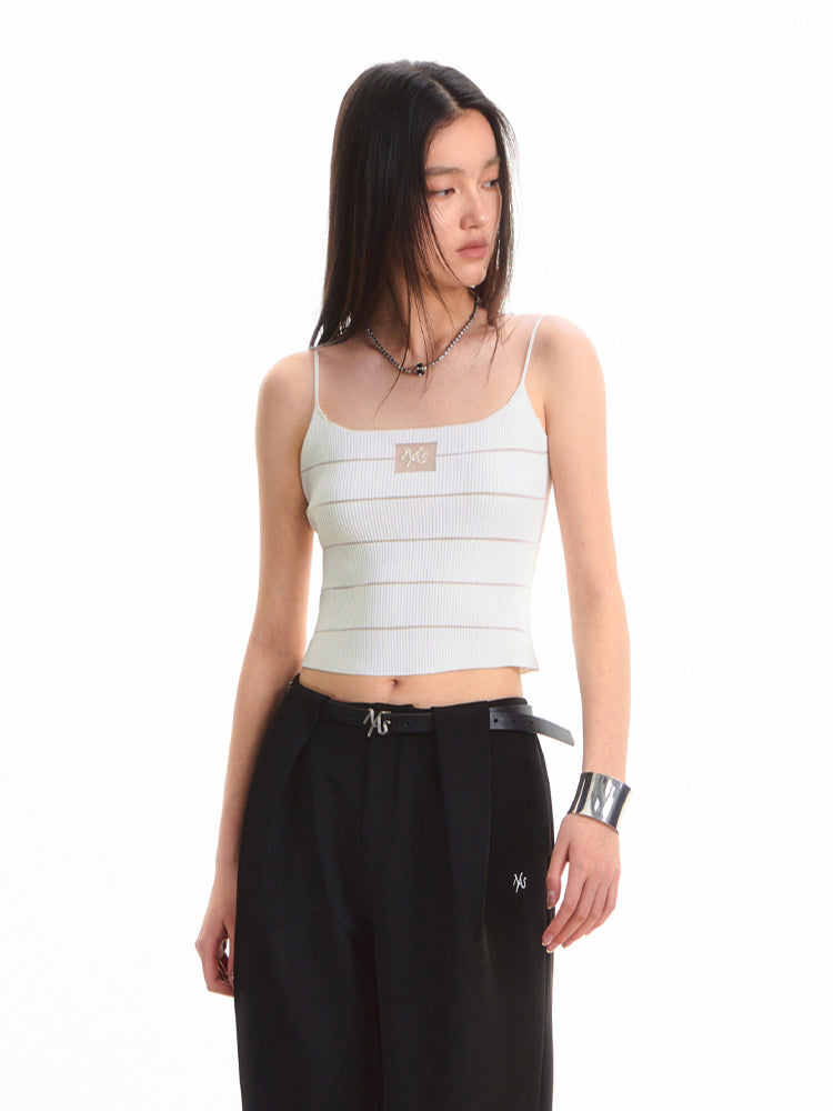Ice Feel Striped Knit Vest - CHINASQUAD