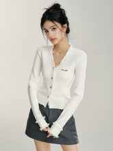 V-neck Frayed Knit Top - CHINASQUAD