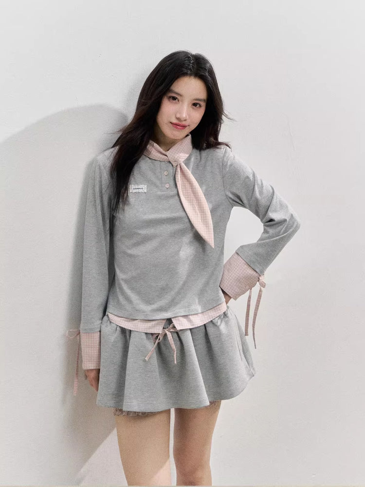 Preppy Style Bow Tie Hoodie