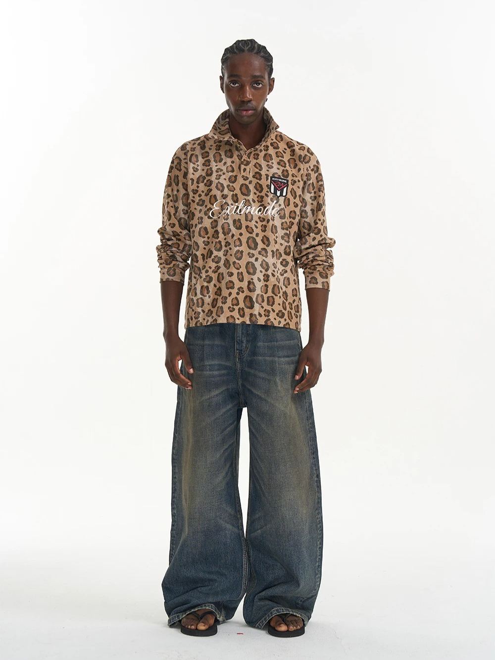 Leopard Print Sport Polo Shirt