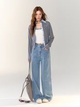 Line Divider Straight-leg Jeans - CHINASQUAD