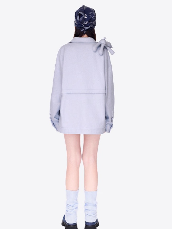 Crystal-Embellished Utility Shirt Jacket