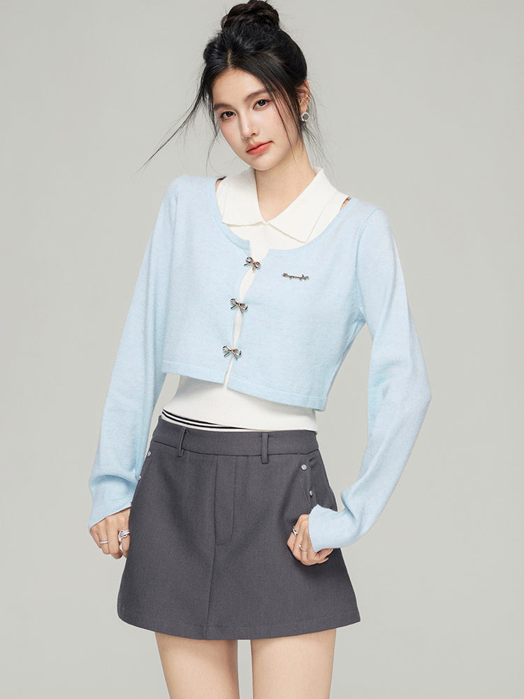 Bow-Knot Knit Cardigan - CHINASQUAD