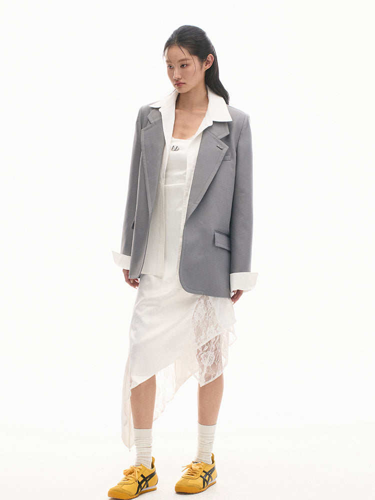 Loose Fit Genuine Two-piece Structured Shirt - CHINASQUAD