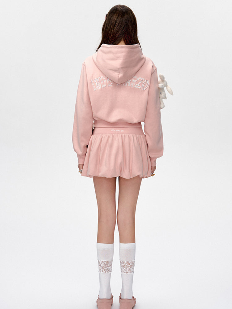 Embroidered Cropped Hoodie - CHINASQUAD