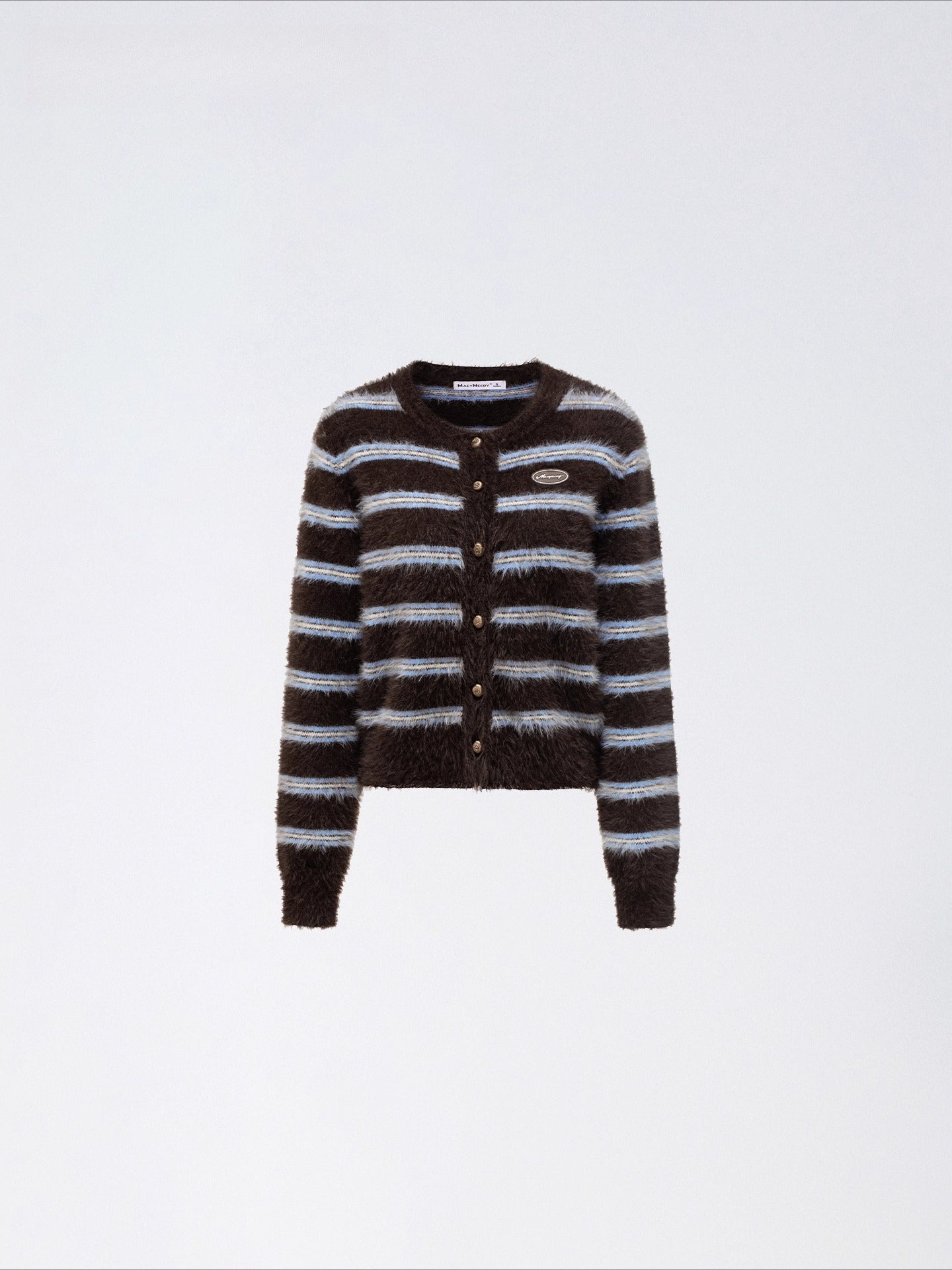 Striped Mink Velvet Knit Sweater