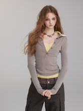 Brown & Black Mock Two-Piece V-Neck Sweater - CHINASQUAD